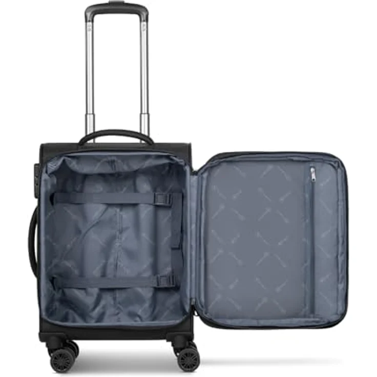 BUGATTI Valencia Soft Kabinen-Koffer, Erweiterbarer Cabin-Trolley 36.5 x 19.5 x 55cm aus hochwertigem Polyester, 35L Volumen, Doppelrolle, für Damen und Herren – Bild 5