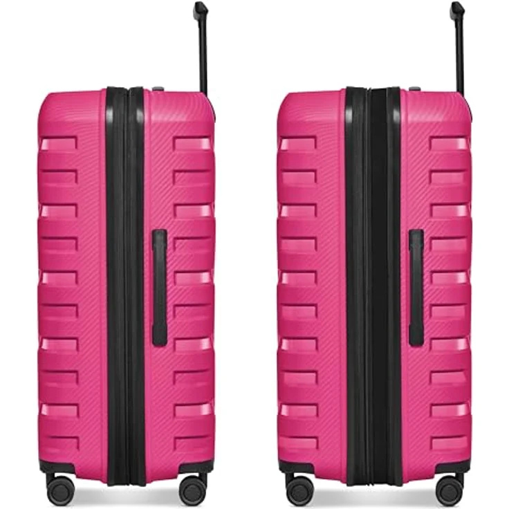 SMARTBOX Hartschalen Check-in Koffer | Großer XL Trolley 52 x 33x 76 cm von 111 auf 120 Liter erweiterbar | aus hochwertigem Polypropylen | 4 Doppelrollen & TSA-Schloss | leichte 4,2 kg (Edition 01) – Bild 3