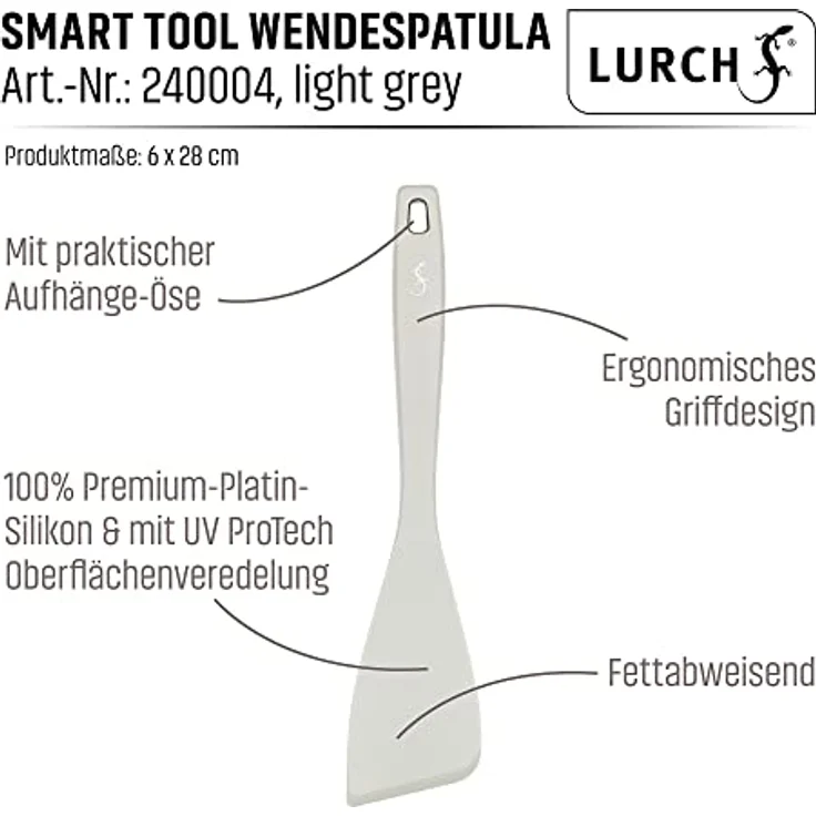 LURCH 240004 Smart Tool Wendespatula, 28 cm Silikon mit Nylonkern, UV ProTech, hitzebeständig bis 240°C, spülmaschinengeeignet – Bild 4