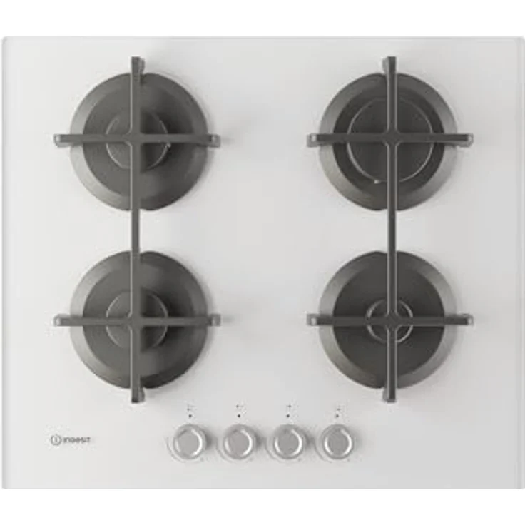 Indesit ING61TWH, Gas-Kochfeld in Weiß, 60 cm mit Drehreglern und 7300 W Anschlusswert – Bild 1