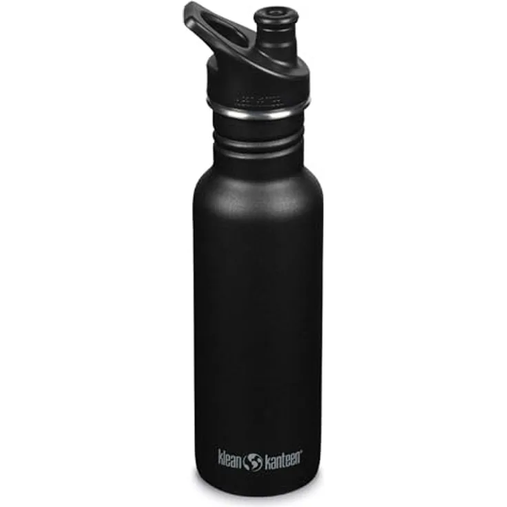 Klean Kanteen Classic 532ml Sport Trinkflasche mit Weithals und Sport Cap – Edelstahl, leicht und langlebig