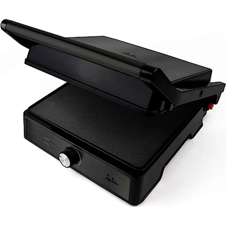 Jata JEGR1913 Elektrischer Doppel-Grill-Grill mit 2 Grillplatten, 29 x 24 cm, Öffnung 180°, kippbare obere Platte, Temperaturregelung, Auffangschale – Bild 1