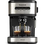 Taurus Mercucio Espressomaschine, 20 Bar, programmierbar, automatische Abschaltung, 850 W, BPA-frei, automatische Abschaltung, 1,50 l, Verdampfer, Extra Cream System, Schwarz
