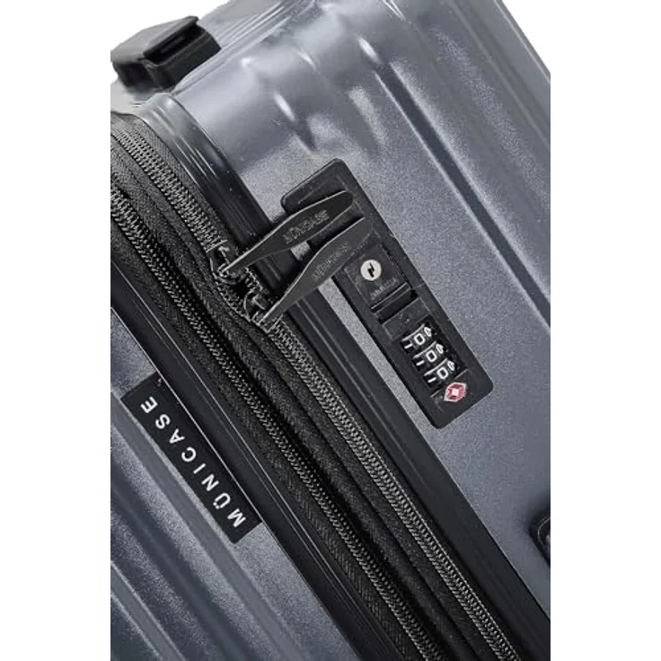Münicase M816, Großer Koffer mit TSA-Schloss, Hardschale, 76 cm, 128 Liter, grau, 360° Rollen – Bild 5