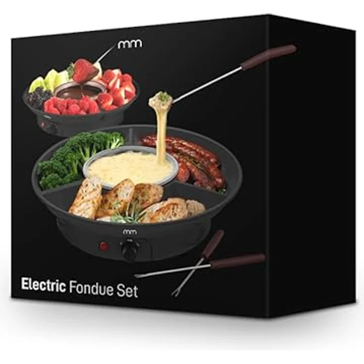 MikaMax Elektrisches Fondue-Set – Fondue für Käse und Schokolade, Electric Fondue, 260 ml – Inklusive 2 Gabeln – Bild 3