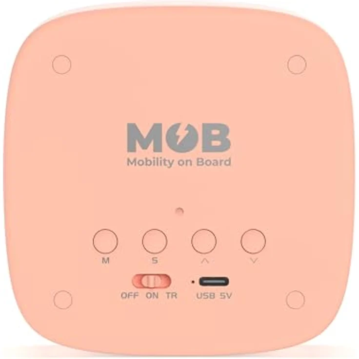 MOB Billy Clock, digitaler Wecker mit Nachtlicht und 3 Weckfunktionen, Soft-Touch Silikon-Rahmen, Rosa, 14 Stunden Akkulaufzeit – Bild 3
