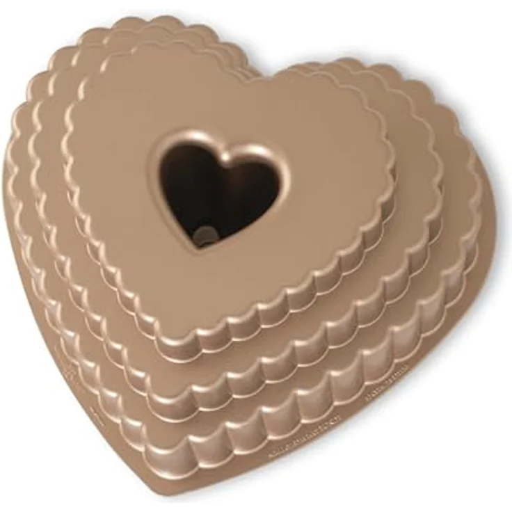 NordicWare Backform ''Herz-Kranz'', gestuft - Herzbackform , Aluminium, Silber, 26,7 x 25,4 x 11 cm, 1 Einheiten – Bild 2