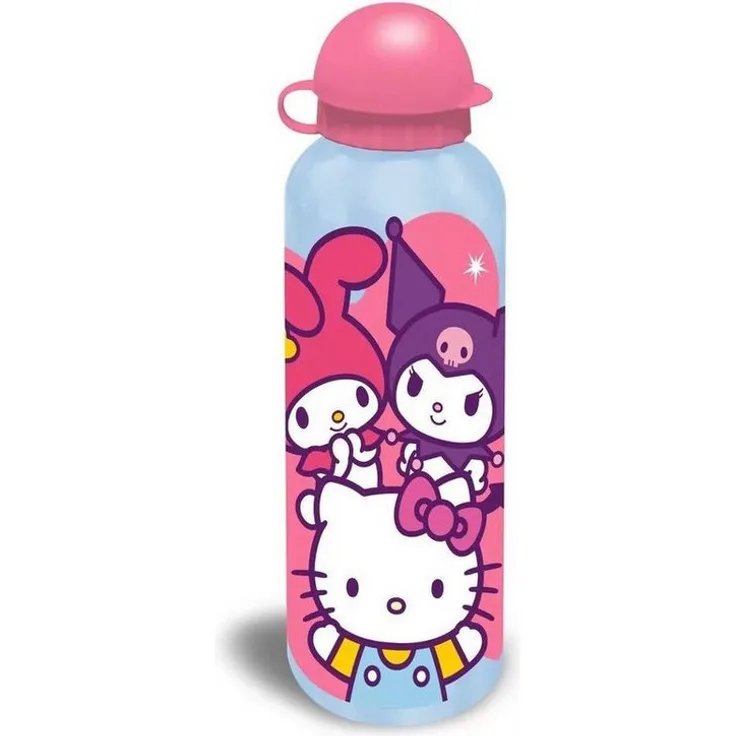 Hello Kitty Trinkflasche Friends, Aluminiumflasche 500 ml, modern und funktional für Alltag und Schule