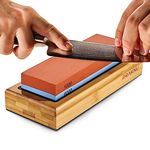 Schleifstein Messerschärfer - Schleifstein Abziehstein Wetzstein für Professionell 2-in-1 Doppelseitiger Messerschärfer, Körnung 1000/6000 mit rutschfestem Silikonhalte für Küche Messer