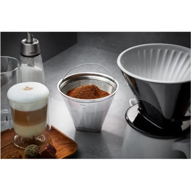GEFU Kaffeefilter FLAVO Gr. 4, Edelstahl-Dauerfilter mit Zweischicht-Filtersystem, umweltfreundlich & wiederverwendbar, passend für Handfilter & Kaffeemaschine – Bild 2