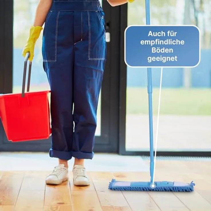 Bestlivings Ersatzbezug Blau für Bodenwischer (2er Pack) - 40cm - Chenille Wischbezug, für alle gängigen Klapphalter - Bezug für alle Bodenarten – Bild 5
