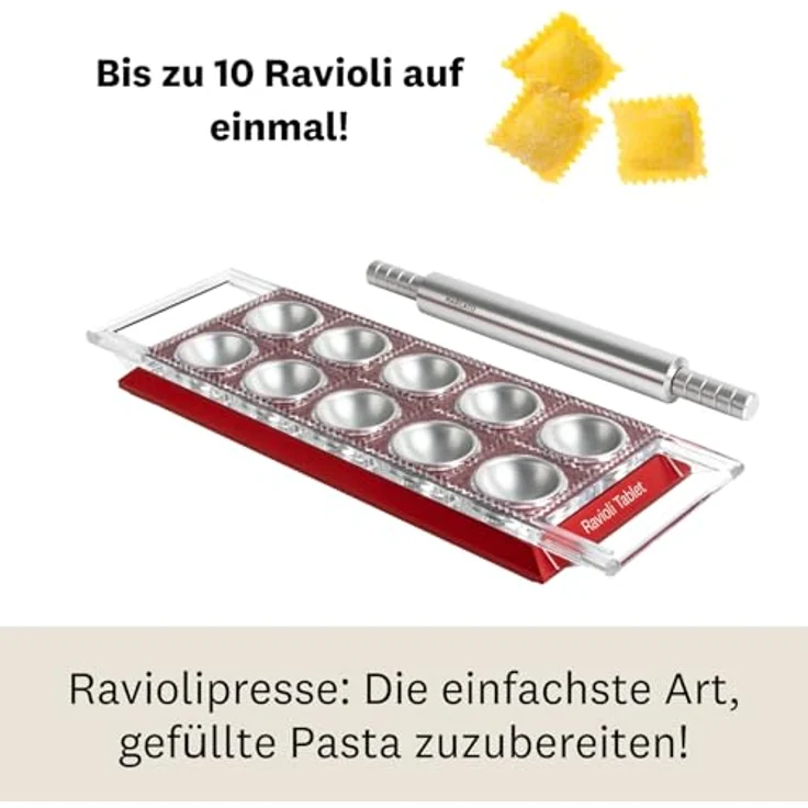 Marcato RT-RSO Ravioli Tablet Nudelform, Aluminium, rot – Bild 4