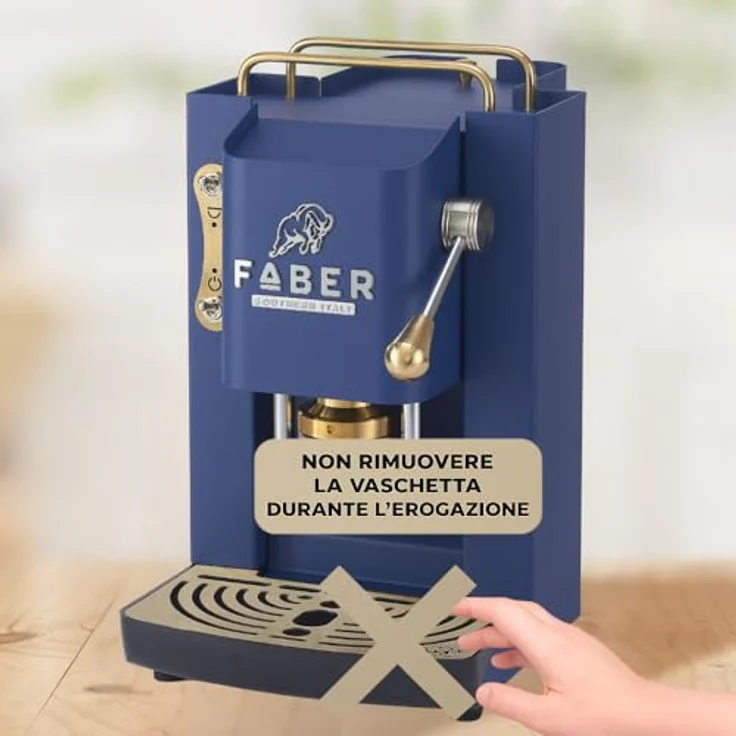 Faber Coffee Machines Faber Pro Deluxe 3.0 Kaffeepadmaschine, Messing mit ESE-Pad Kompatibilität und hygienischem Glassertank – Bild 9