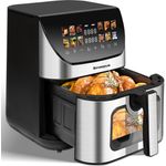 Leawin Heißluftfritteuse XXL Airfryer 9L, 1800 W, 12 Programme, LED-Farbdisplay mit Touchscreen und Sichtfenster, einfache Reinigung