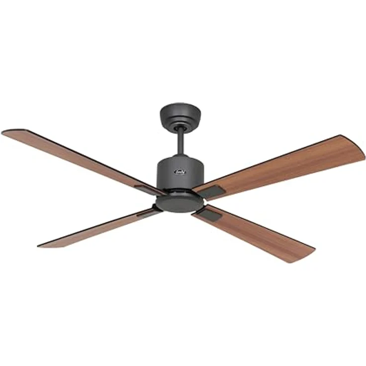 CASAFAN Eco Neo III, Energiespar Deckenventilator mit Fernbedienung, WiFi, 132 cm, basaltgrau, Flügel schwarz/Teak, 6 Geschwindigkeiten, Smart Home kompatibel – Bild 2