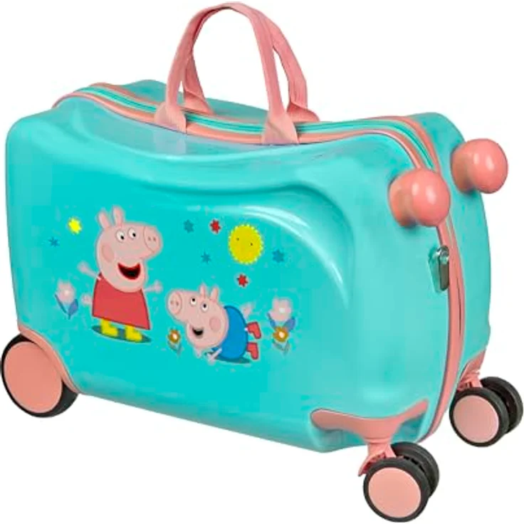UNDERCOVER Peppa Pig Kinderkoffer Ride-on Trolley, 4 Rollen, Sitzgelegenheit und Gepäckorganisation, 47,5 cm – Bild 1