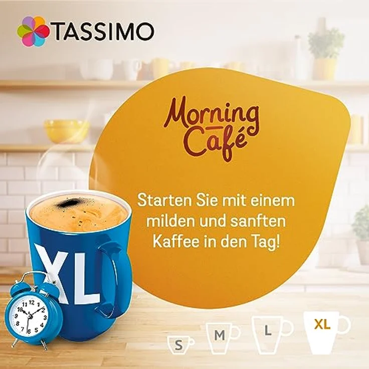 Tassimo Morning Café Mild XL, 5er Pack, Frühstücks Kaffee, Morgen Kaffeekapsel, Gemahlener Röstkaffee, 105 T-Discs – Bild 3