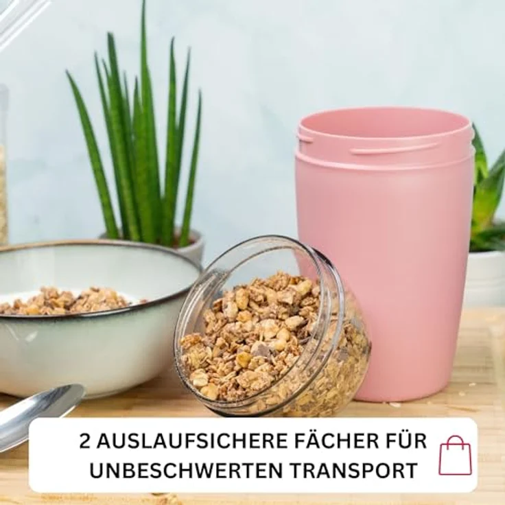 Westmark Müslibecher – praktischer Joghurtbecher to go, Becher ideal für Müsli, Suppe, Porridge oder Joghurt, Mikrowellen- und Tiefkühler-geeignet – 700 ml, BPA-frei, Rosa – Bild 4