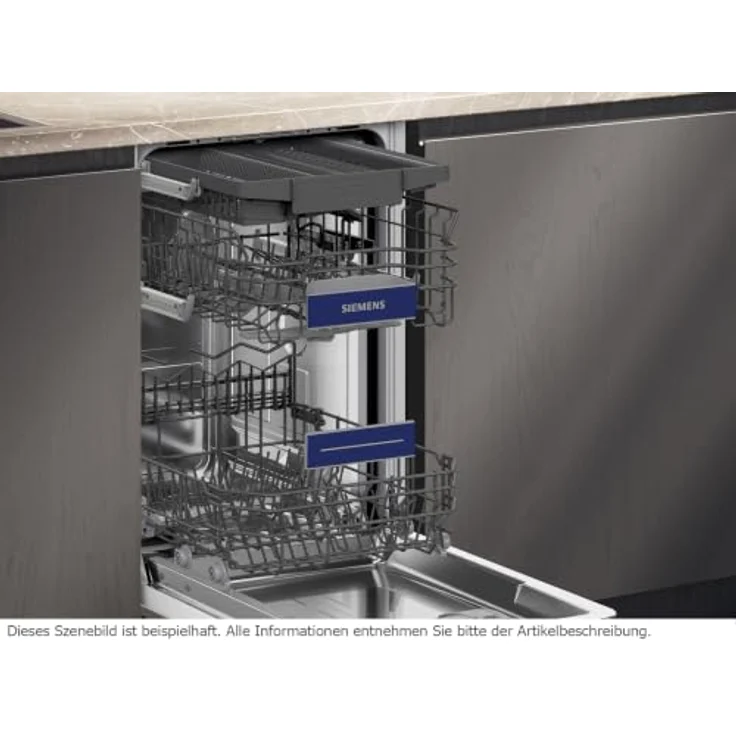 Siemens SR73EX25ME iQ300, Vollintegrierter Geschirrspüler, 45 cm, B-Energieeffizienzklasse, 10 Maßgedecke, varioScharnier, Home Connectfähig – Bild 3