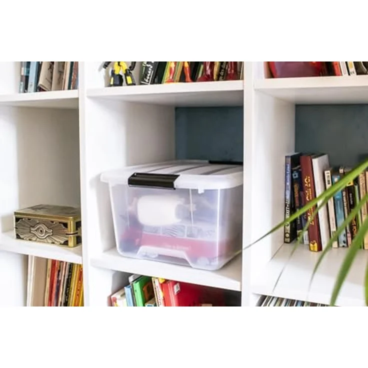 IRIS 6er-Set stapelbare Aufbewahrungsboxen 'Top Box', mit Deckel und Klickverschluss, 30 Liter, Kunststoff - Plastik, transparent – Bild 3