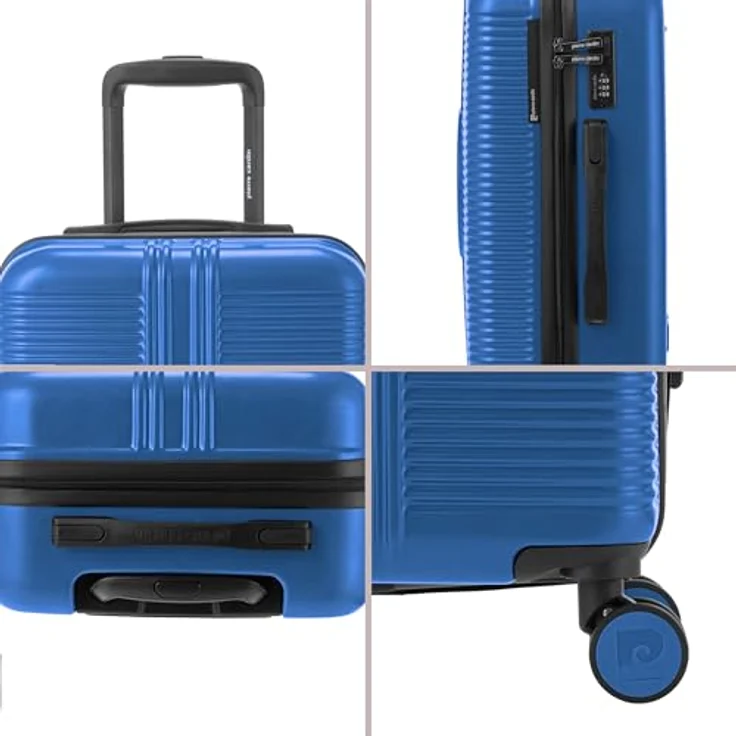 Pierre Cardin, Koffer, 4 Rollen Kofferset 3-teilig, (99 l, XL) - Stilvolles Reisegepäck mit Kreuzpackgurt und Wäschefach, Schwarz – Bild 4