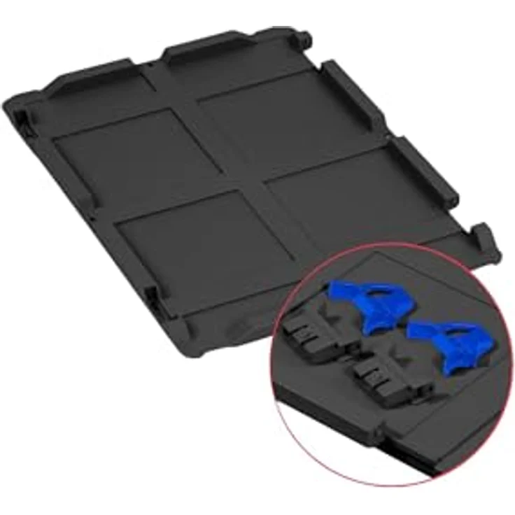 PROREGAL Eurobox NextGen Grip SuperSparSet, 5x Transportbehälter mit Scharnierdeckel & blauen Schiebeschnappverschlüssen, 16L, HxBxT 17x30x40cm, Schwarz – Bild 2