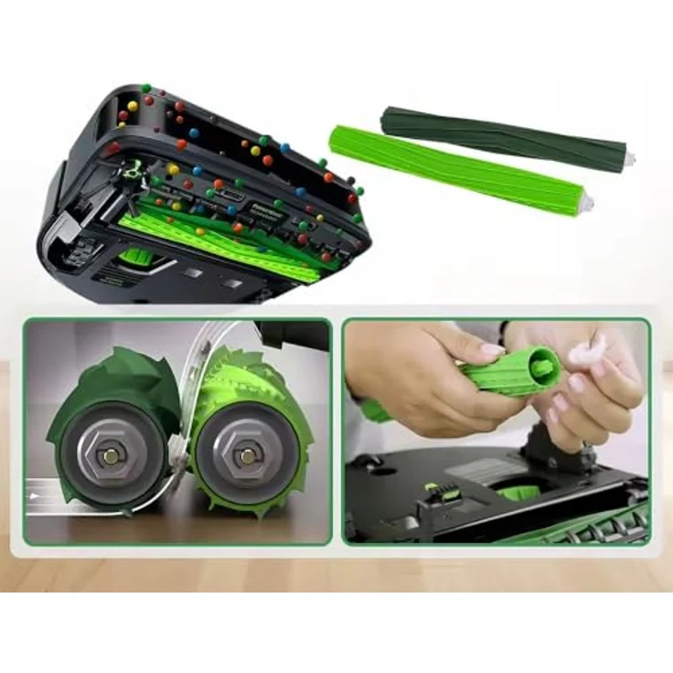 ROSFIX Gummiwalzen Ersatzteil Set für iRobot Roomba S9 S9+ – 252 mm Hauptbürsten, effektive Staub- und Tierhaaraufnahme, werkzeugfreie Montage – Bild 5