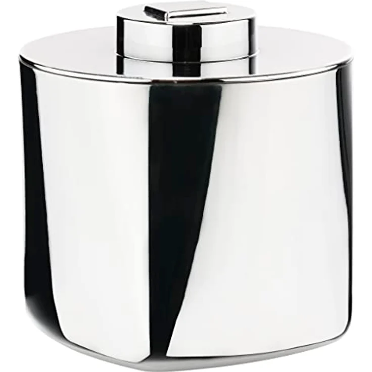 Zone Denmark Rocks Eiswürfelbehälter, Edelstahl Eimer mit Zange und Deckel, Durchmesser 13 cm, Höhe 12 cm, Polished Steel, 1000 ml Fassungsvermögen – Bild 1