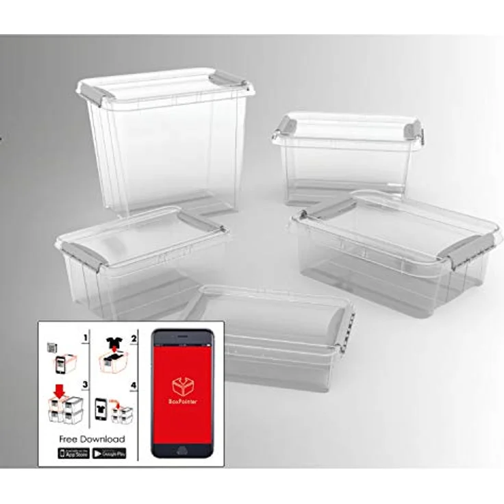 Plast Team Pro Box Aufbewahrungsbox Transparent, 70L auf Rädern, stapelbar mit QR-Code und Deckel – Bild 2