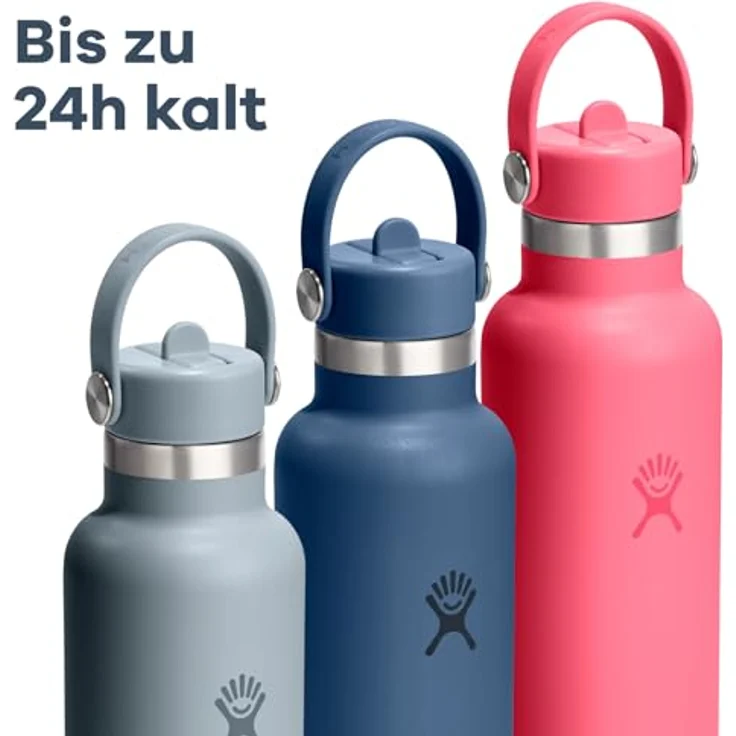 Hydro Flask Standard Flex Straw Cap 621ml, Edelstahl, auslaufsicher, isoliert kalt 24 Stunden, Becherhalter kompatibel, Harbor Blue – Bild 3