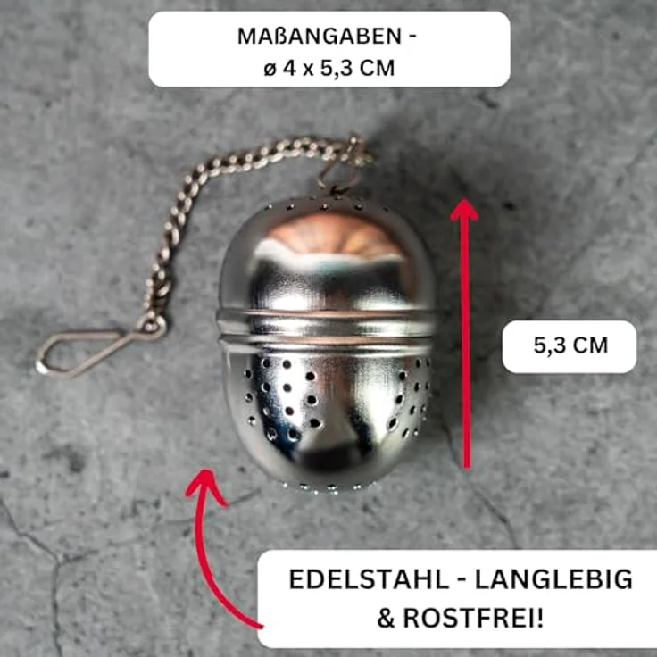 Westmark Tee-Ei, Ø 40 mm, Rostfreier Edelstahl, Teatime, Silber, 15362280 – Bild 4