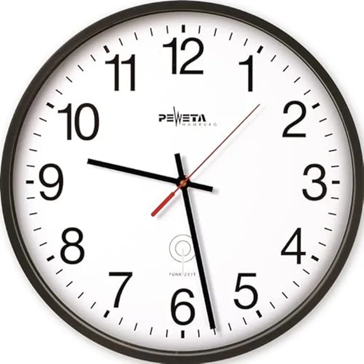 Peweta 51130212 Peweta Funkwanduhr Arab.Zahlen 1,5V 51.130.212,