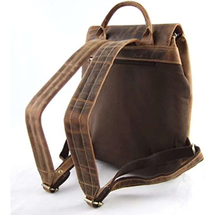 Greenburry Vintage City Rucksack, Leder 35 cm, braun, 100% Leder, 28 cm x 9 cm x 35 cm – Bild 4