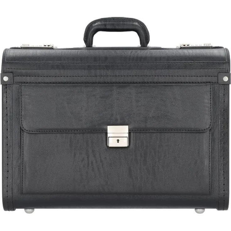 Alassio Pilotenkoffer 46 cm, schwarz, 100% Kunstleder, 46 x 21.5 x 35 cm
