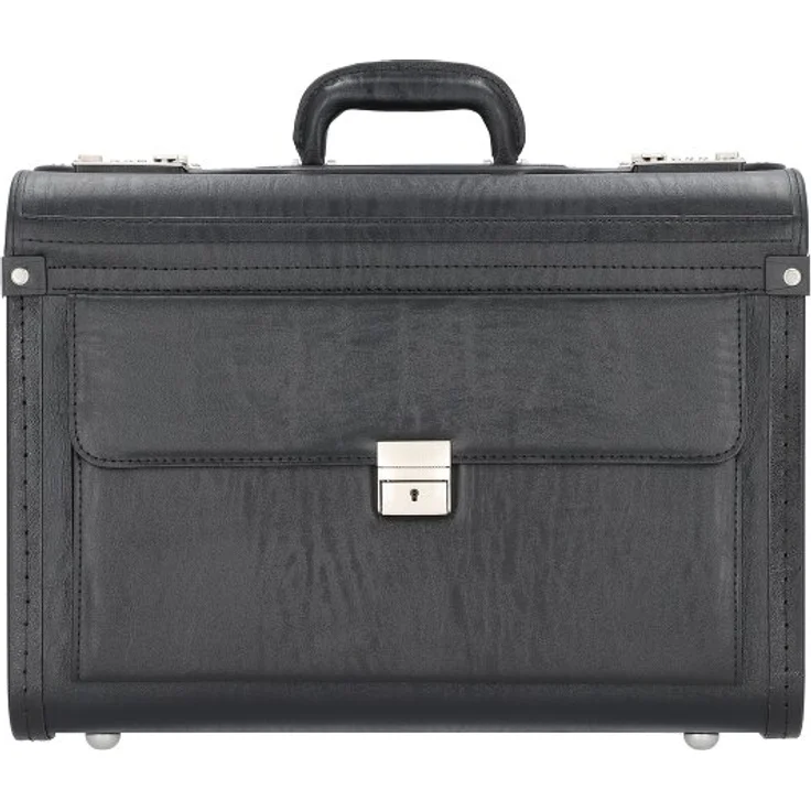 Alassio Pilotenkoffer 46 cm, schwarz, 100% Kunstleder, 46 x 21.5 x 35 cm
