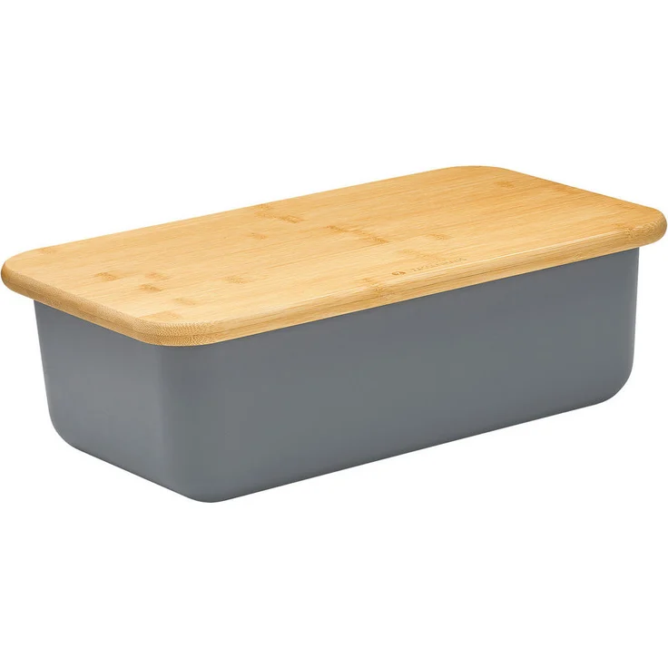 Zassenhaus Brotkasten Loft, Dunkelgrau, rechteckig aus Bambus, 23x13.5x40 cm, lebensmittelecht