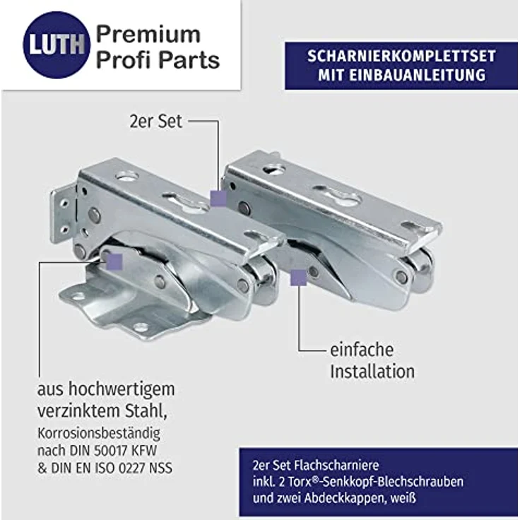 Scharnier Türscharnier-Set kompatibel mit Bosch Siemens Neff AEG Constructa Balay für Kühlschrank 00481147 481147 – Bild 2