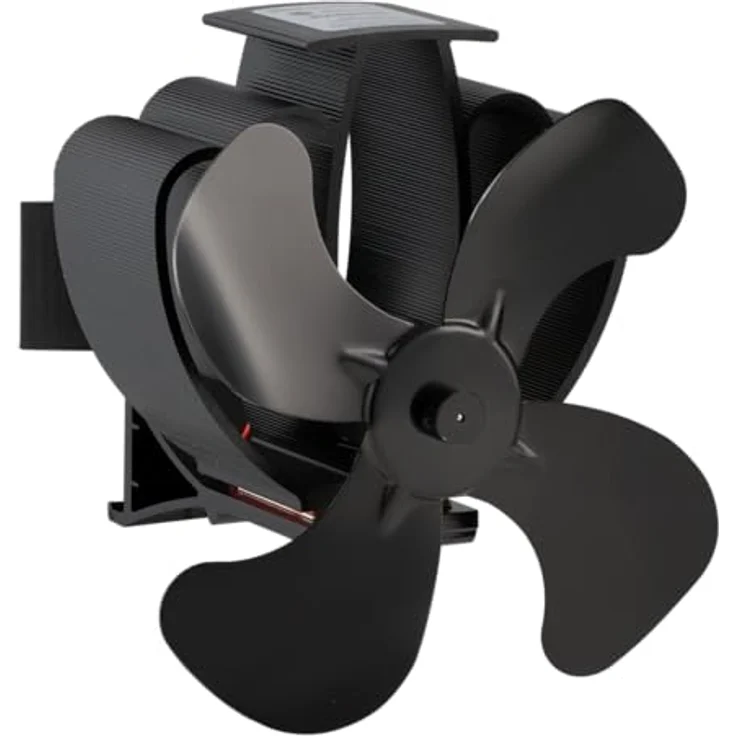 Valo Kaminventilator Valo Ofenventilator Kaminventilator für Ofenrohr, stromlos, schwarz – Bild 2