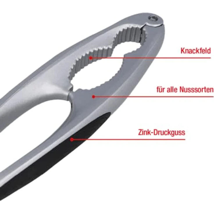 EUROHOME Nussknacker mit hochwertiger Beschichtung - Walnussknacker für alle Nussorten - Stabiler Haselnussknacker 15,5 cm für leichtes Knacken - Schalenknacker Walnüsse für die Küche – Bild 2