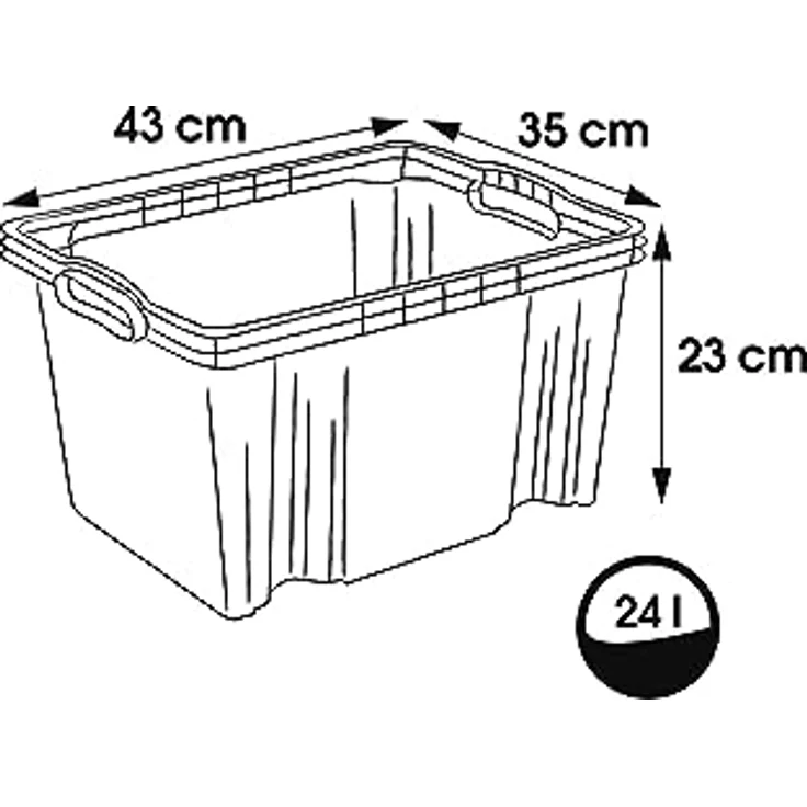 keeeper Aufbewahrungsbox mit integrierten Griffen, Größe: XL, 43 x 35 x 23 cm, 24 l, Franz, Transparent – Bild 2