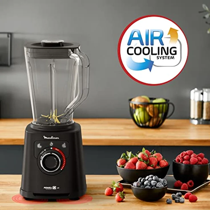 Moulinex Perfect Mix+ LM88A8 Tischplatten-Mixer, 1200 W, schnelle Ergebnisse, 1,5 Liter Fassungsvermögen, 3 Programme: Smoothie-Mixer, Eispiegel, Autoclean, Tritankanne, inkl. Schwarz – Bild 5