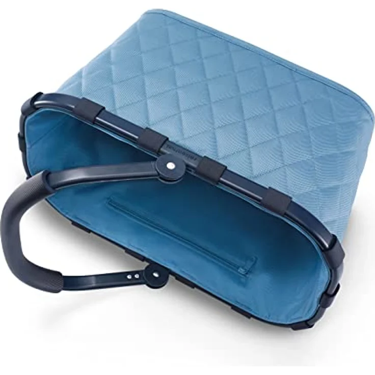 reisenthel carrybag frame rhombus blue – Stabiler Einkaufskorb mit viel Stauraum und praktischer Innentasche – Elegantes und wasserabweisendes Design – Bild 4