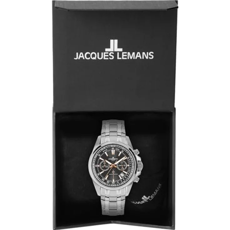 JACQUES LEMANS Herrenuhr Chronograph 1-2117ZE, Sportliches Design mit Sonnenschliff Ziffernblatt, Liverpool Serie – Bild 3