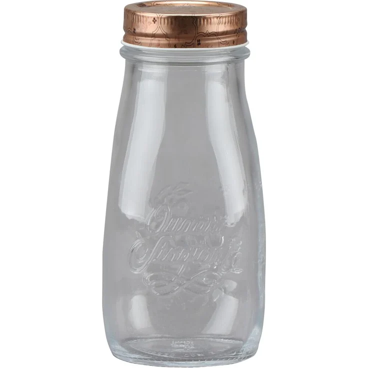 Siena Home Cucinare Flasche, Einmachglas mit kupferfarbenem Deckel, 400 ml für Saucen und Smoothies