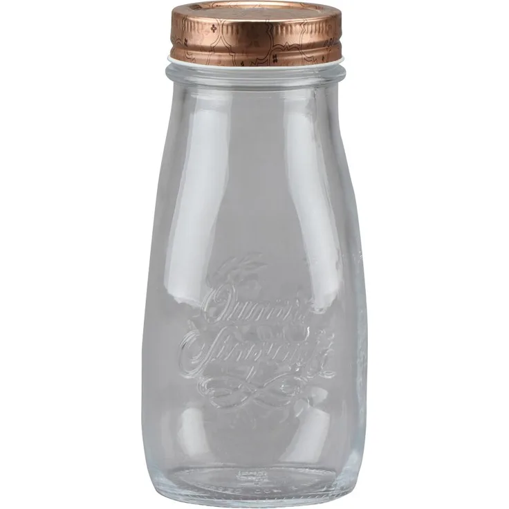 Siena Home Cucinare Flasche, Einmachglas mit kupferfarbenem Deckel, 400 ml für Saucen und Smoothies