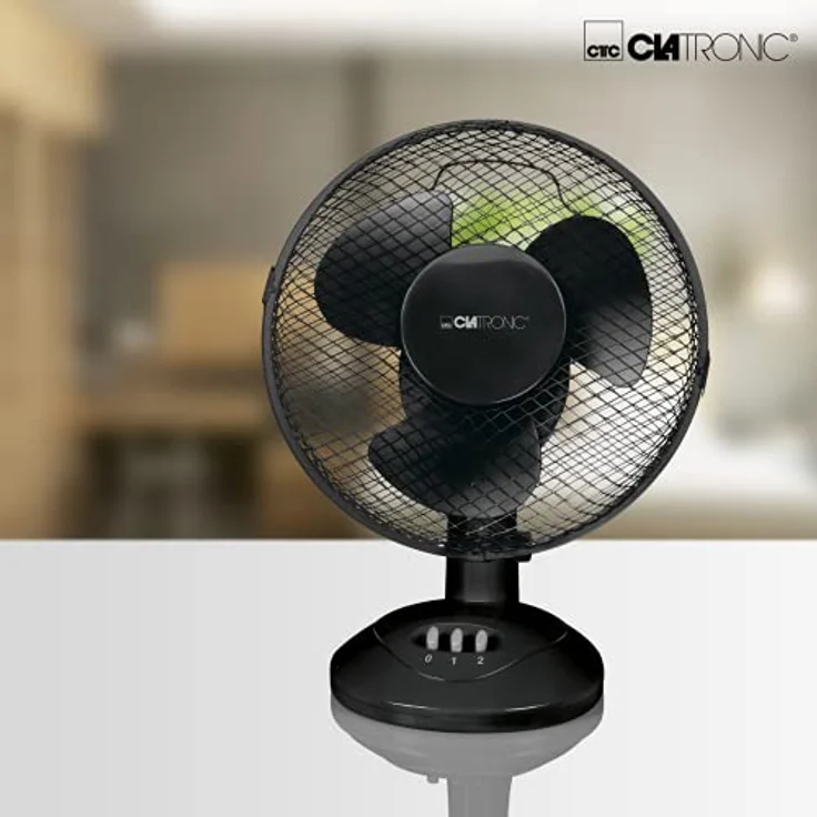 Clatronic VL 3601 Tischventilator, 23 cm Durchmesser, oszillierend, Neigungswinkel verstellbar, 2 Geschwindigkeitsstufen – Bild 5
