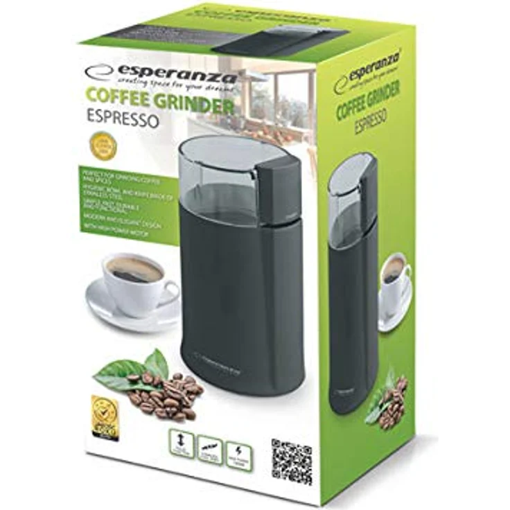 Esperanza Kaffeemühle Coffee Grinder 160W Edelstahlmesser, Edelstahlmesser – Bild 2