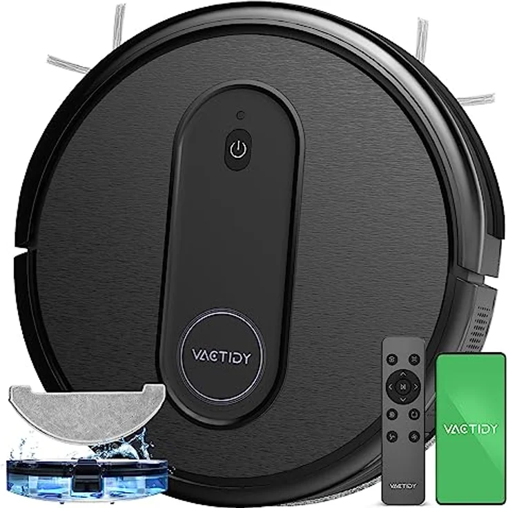 Vactidy Nimble T7 Saugroboter mit Wischfunktion mit 2800Pa Saugkraft, Wischroboter mit 120Min Laufzeit, Staubsauger Roboter mit Wischfunktion mit Alexa&App&Siri Steuerung für Tierhaare/Teppich – Bild 1