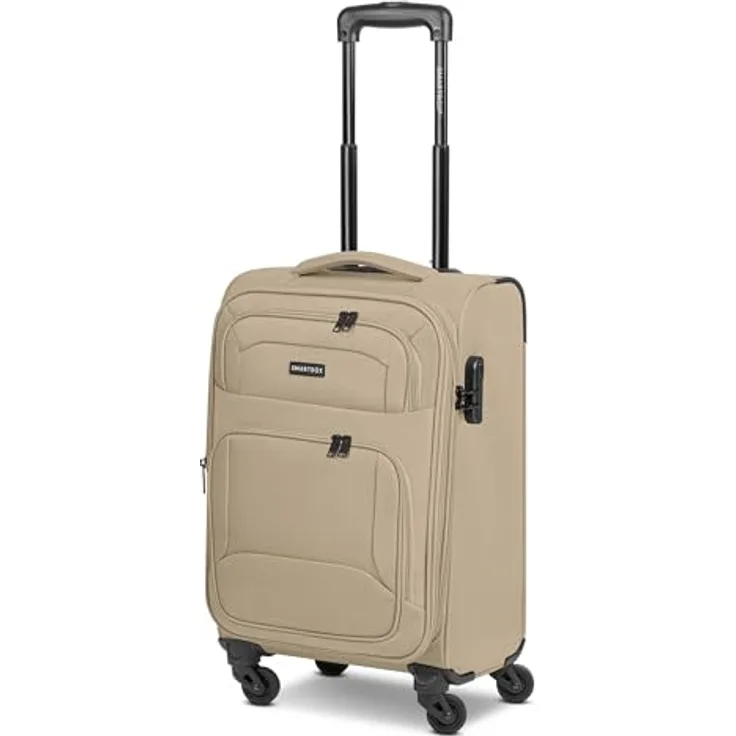 SMARTBOX Weichgepäck Kabinen-Koffer für Damen & Herren | Kleiner Cabin-Trolley 36 x 23 x 57 cm | leichte 2,6 kg | erweiterbar mit Dehnfalte | 4 Rollen & Zahlenschloss (Edition 04)