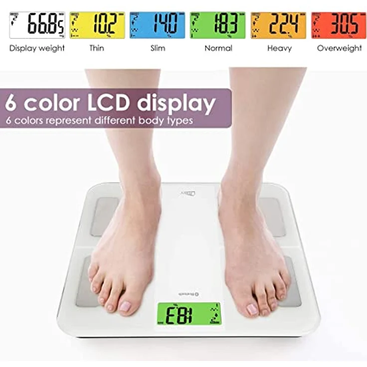 Digital Personenwaage Körperfettwaage Uten Bluetooth Körperwaage Digitale Körperanalysewaage mit APP Körperanalysegerät Waage 180kg 400lb – Bild 3